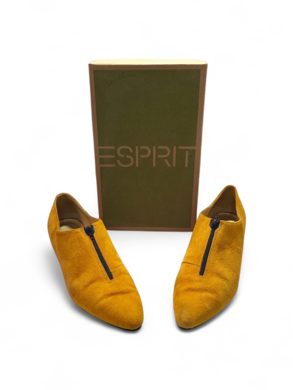 Esprit Men's Yellow Suede Zip-Front Slip-On Loafers
